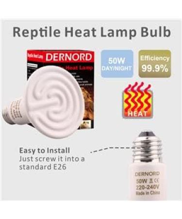 Dernord 50W E27 Heating Lamp - Ceramic Heat Emitter for Reptiles Turtles & Chicks | Outdoor Heating Spotlight - Buy Online on GoSupps.com