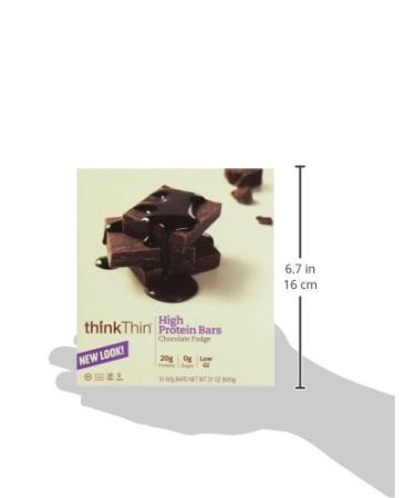 ThinkThin Chocolate Fudge Protein Bars - 10 Count (2.1 Oz Each) | High Protein Snack - Buy Online on GoSupps.com