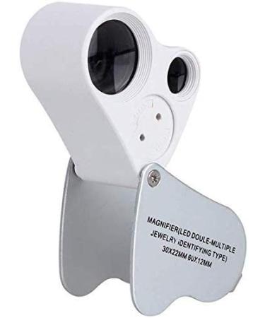 Magnifier Multi-Power Small Portable Loupe Magnifier LED Lighted Slide Out Pocket Magnifying Glass - 30X 60X with UV Black Light Best Magnifying Glass for Reading