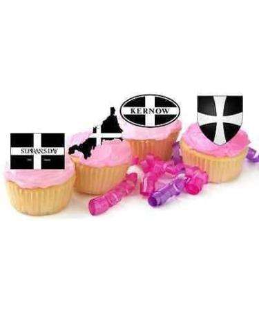 24x CORNISH EDIBLE STAND UP CUPCAKE TOPPERS CORNWALL ST PIRANS DAY KERNOW D6 - Buy Online on GoSupps.com