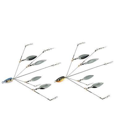 5 Arms Alabama Umbrella Rig Fishing Ultralight Tripod Bass Lures Bait Kit Junior Ultralight Willow Blade Multi-Lure Rig bluegray