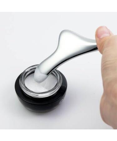 Metal Anti-Wrinkle Eye Massage Roller Stick | Jade & Rose Quartz 3D Facial Massager for Anti-Aging & Slimming | Gua Sha Eye Cream Applicator - Buy Online on GoSupps.com