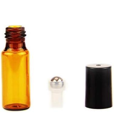 Erioctry 24 Pack Refillable Brown 5ml Containers with Stainless Steel Balls - Perfect for Essential Oils Aromatherapy Perfumes & Lip Gloss - Buy Online on GoSupps.com