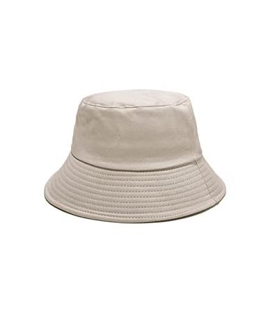 NPJY Bucket Hat for Women Men Cotton Summer Sun Beach Fishing Cap Beige 1