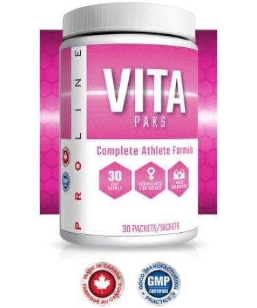 Pro Line Vita-Paks for Women | Complete Athlete Formula in 1 Pack | Adrenal Support Blood Sugar Regulation Bone & Teeth Health Hair Nail & Skin Health Immune Support Eye Vision Health | 30 Packets (Pack of 1) - Buy Online on GoSupps.com