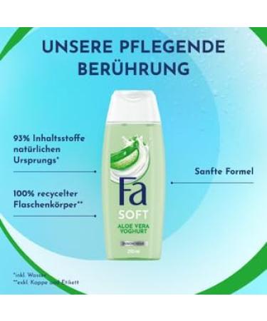 Schwarzkopf Henkel FA Shower Gel Aloe Vera Yoghurt 3 x 250 ml refreshing shower cream with mild formula and pleasant scent of aloe vera vegan 94 ingredients of natural origin 250 ml 3er Pack - Buy Online on GoSupps.com