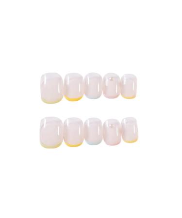 Justotry 24-Piece Colorful Pearls Pattern Press-On Nails | Rainbow Fake Nails for Nail Art | Square Artificial Nails for Women - Buy Online on GoSupps.com