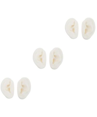 3 Pairs Artificial Ears Ear Model for Studs Wearing Silicone Ear Model Fake Ear Models Human Ear Model Ear Mold Artificial Ear Model Artificial Display Ear Model