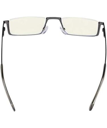 Eyekeper Blue Light Filter Reading Glasses - UV420 Protection Semicircular Design +2.50 Magnification Metallic Blue-Gray Frame - Buy Online on GoSupps.com