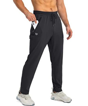 G Gradual Men's Sweatpants with Zipper Pockets Tapered Joggers for Men Athletic Pants for Workout, Jogging, Running Black Large