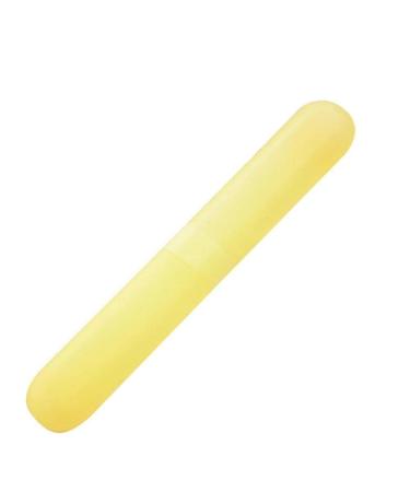 Portable travel toothbrush box toothbrush box toothpaste washing box toothbrush K2H6 cup pipe toothbrush pencil box yellow size