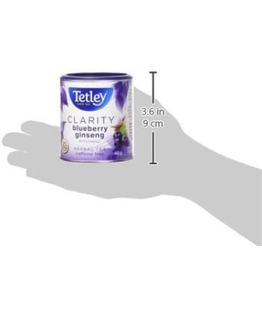 Tetley Clarity Blueberry Ginseng with Ginkgo Herbal Tea - 20 Tea Bags 40 Grams Naturally Caffeine Free BlueberryGinseng - Buy Online on GoSupps.com