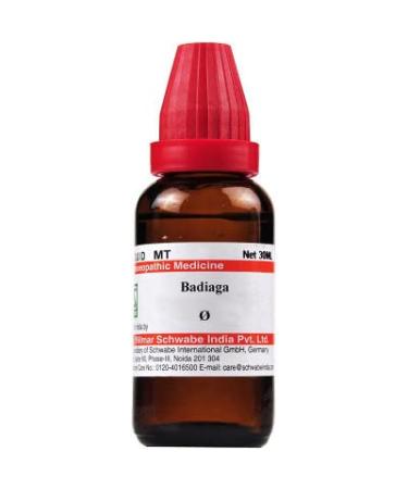 Willmar Schwabe India Badiaga 1X (Q) (30ml) Scalp Dandruff Coryza Swollen Glands Stomach Pain Sore Pains/Free UJALA Eye Drops