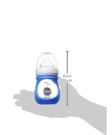 Joovy Boob Glass Bottle & Sleeve Blue 5 oz. - Durable Glass Feeding Bottle with Protective Sleeve - Buy Online on GoSupps.com