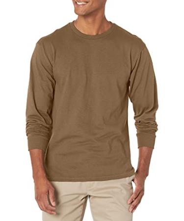 Soffe Men's Long-Sleeve Cotton T-Shirt X-Large Coyote Brown