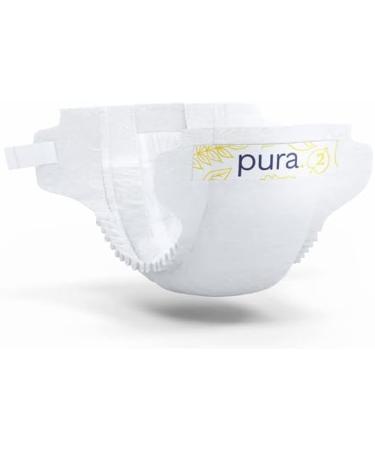 Pura Eco-Diapers Size 2 (3-6 kg) - 152 Organic Cotton Diapers EU Ecolabel Certified Odorless Moisture Indicator - Monthly Box for Sensitive Skin - Buy Online on GoSupps.com