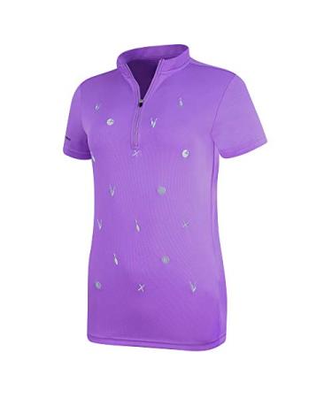 SAVALINO Women's Bowling Shirts  Professional Jersey Bowling Tops Large Purple