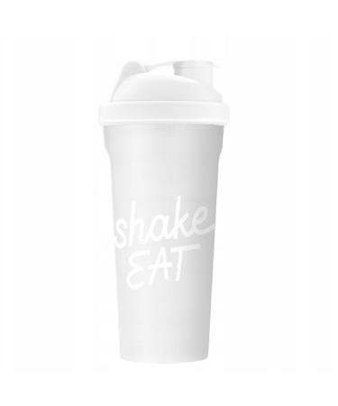 Insport Nutrition - White/Transparent Sch ttler (Shake Eat) - 600ml - for on the go - protein/fitness shaker - dishwasher -safe - contoured form - handle - mouthpiece - BPA -free