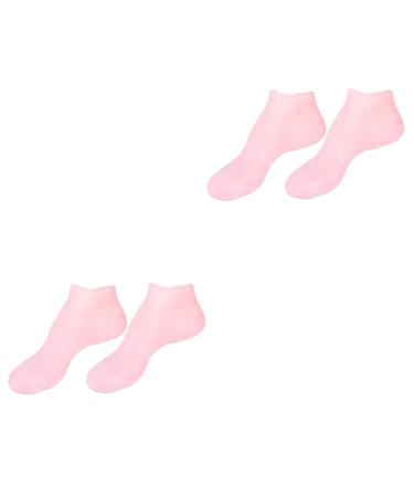 DOITOOL 2 Pairs Sock Spa Repair Moisturizer Moisturizing Gel Booties Essential Skin Oil Heel Silicone Protective High Pads Hard Moisturing Foot Women s Pink Women's Sebs Vitality Sole Pad