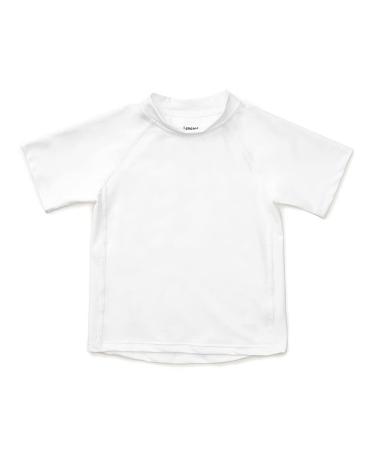 Leveret Short Sleeve Baby Boys Girls Rash Guard Sun Protected UPF + 50 Kids & Toddler Swim Shirt (12 Months-5 Toddler) 4 White