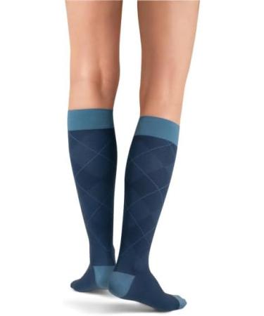 JOBST Casual Pattern Compression Knee High Socks - 20-30 mmHg Firm Support for Swollen Legs | Ocean Blue | Size X-Large Full Calf | International Shipping Available - Buy Online on GoSupps.com