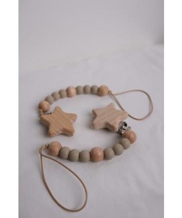 Pacifier chain silicone stainless steel clip boy and girl pack of 2 pacifier chain set