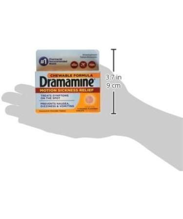 Dramamine Dimenhydrinate 50mg Chewable Tablets - Orange Flavor - 8 Tablets | Antiemetic Relief - Buy Online on GoSupps.com