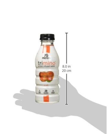 Trimino Protein Infused Water Peach 16oz (Pack of 12) - Delicious Peach Flavored Drink - Buy Online on GoSupps.com