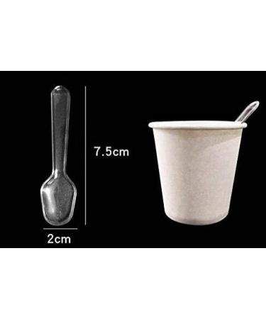 500 Pcs Disposable Clear Plastic Spoons Plastic Mini Ice Cream Spoons for Ice Cream and Dessert 7.5x2cm - Buy Online on GoSupps.com