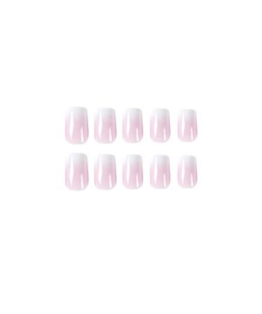 French Square Press on Nails - Pink White Gradient Fake Nails DIY Kit for Women and Girls - Buy Online on GoSupps.com