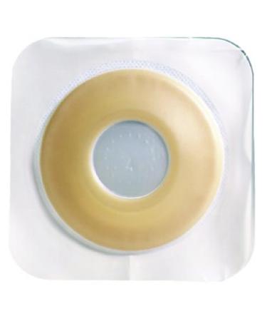 Sur-Fit Natura Colostomy Barrier Pre-Cut Extended Wear Durahesive White Tape 2-1/4 Inch Flange Hydrocolloid 1-1/2 Inch Opening 5 X 5 Inch Convatec 413185 - Box of 10