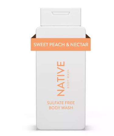 Buy Native Body Wash - Sweet Peach & Nectar - Sulfate Free - 18 fl oz with Free Loofah | International Shipping Available - Buy Online on GoSupps.com