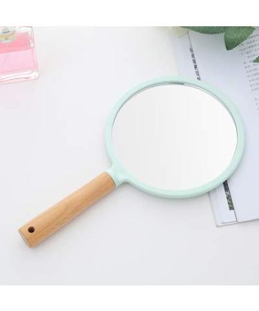 XPXKJ Handheld Mirror with Handle  for Vanity Makeup Home Salon Travel Use (Round  Green) Round Green