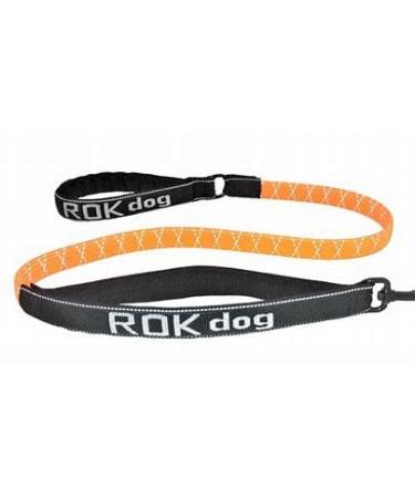 Rokdog Stretch Control Leashes for Pets 54" Orange with Black for Pets Over 60lb 54" over 60lb pets Orange With Black