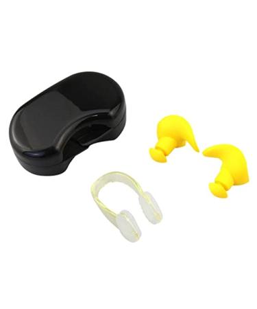 Swimmer Ear Plugs Silicone Ear Plugs Ear Protector Ear Plugs Soft Silicone Swimming Earplugs Nose Clip Set Adult Student Soundproof Sleep Ear Plugs Water Sports Equipment (Color : Grey) (Color : Yell Yellow