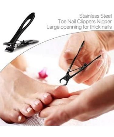 Nail Clippers Set 16mm Wide Large Jaw Opening with Nail File for Thick Nail Stainless Steel Black Fingernail and Toenail Nipper Cutter Podiatry Trimmer Pedicure Manicure Kit - Buy Online on GoSupps.com