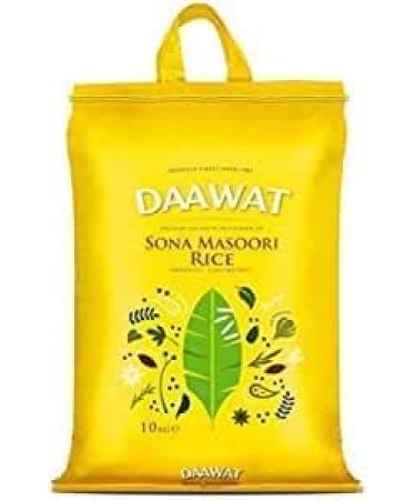 Seelans Daawat Sona Masoori Rice 10kg | Aromatic And LightWeighted Rice | High Nutrients and Vitamins Contained Rice | Indian Origin | High Fibre | White Rice | 10kg Bag