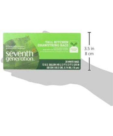 Seventh Generation Drawstring Kitchen Trash Bags 13 Gallon - 20 Count Eco-Friendly - Buy Online on GoSupps.com