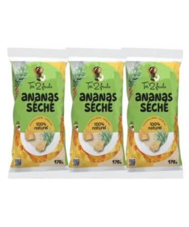 TER'2FRUITS SET OF 3 PACKETS OF DRY PINEAPPLE, 3x130g