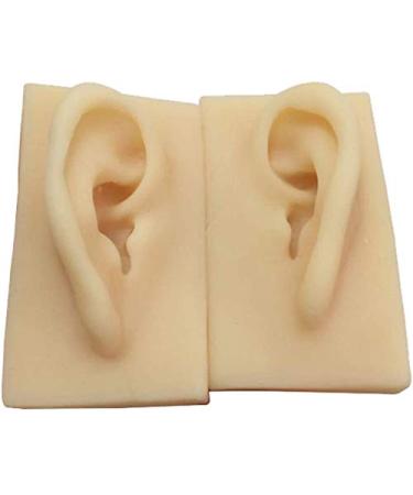 Silicone Ear Model - 1 Pair Silicone Ear Acupuncture Practice Model - Flexible Earmold Artificial Simulation Human Ear for Acupuncture Studs Earring Earphone