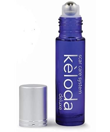 KELODA Deluxe Scar & Keloid Removal Oil & Massager 0.33 oz | For Treatment of Surgical Scars and Piercing Keloids Acne Burns | With Coconut Shea Turmeric Lavender Helichrysum Oils and Vitamin E 0.3 Ounce (Pack of ...