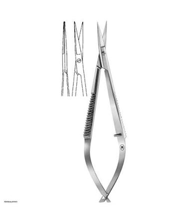 Macs Professional 4.5 Inch Eye Brow Scissors - Straight Castroviejo Stitch Cutting Embroidery Spring Action - Extra Sharp for ENT, Eye, Skin, Dental - Pack of 1 - Buy Online on GoSupps.com