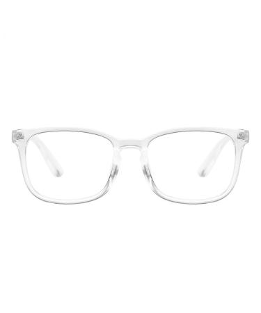 Fuqinqingoz anti-UV computer reader anti-blue light trendy reading glasses glasses flat light mirror for women/men (color: transparent size: +150) +150 transparent