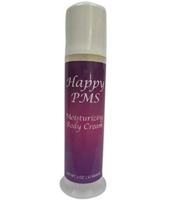 Happy PMS Natural Progesterone Moisturizing Body Cream Plant Derived Bio-identical Hormone Balancing for PMS Symptom Relief 2oz Pump ( Cruelty Free)