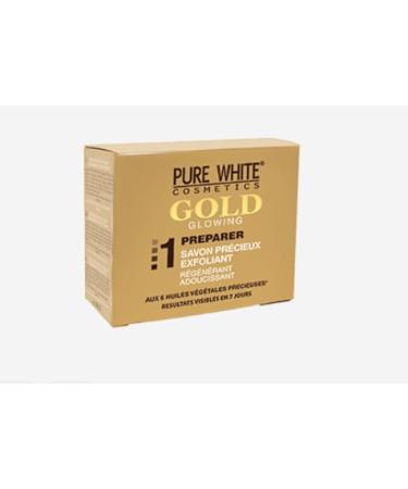 UNIPARCO Pure White Gold peeling cleansing and regenerating soap with apricot kernel powder for soft and radiant skin 150 g