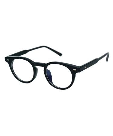 Anti Eye Strain Computer Readers Anti Blue Light Reading Glasses Round Flat Light Mirror Presbyopic Glasses +0.00 Black