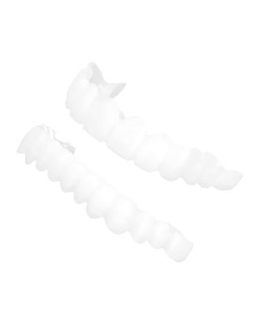Dentures Teeth Temporary Teeth Braces, Fake Teeth Braces Upper Lower Imitation Artificial Non Porous Whitening Temporary Dentures with Holder