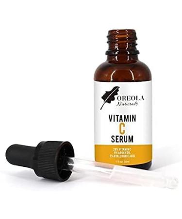 20% Vitamin C Serum For Face- 20% Vitamin C Infused with Hyaluronic Acid and Argan Oil 30ml/1fl Oz by Oreola Naturals - Buy Online on GoSupps.com