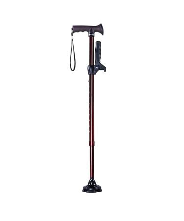 GHFTCCF Adult Crutches Adult Crutches 10 Levels of Height Adjustment Cane with 2 T-Handles and Pivot Square Base Lightweight Aluminum Cane Convenient