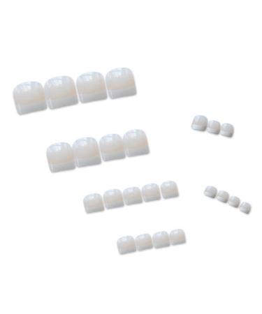 Timmoko Press On Toenails - 24Pcs French White Short Fake Nails for Women and Girls - Buy Online on GoSupps.com